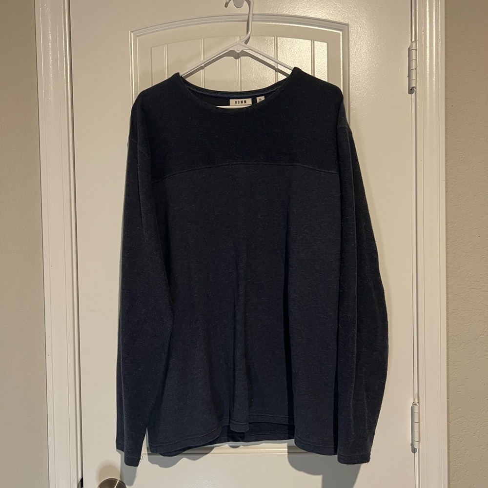 ROWN Navy Crewneck Long Sleeve Shirt